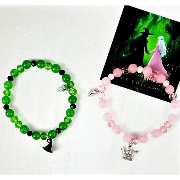Best Friendship Magnetic Wicked Inspired Evil Queen Princess Glass Bead Bracelet - Picture 6 of 7